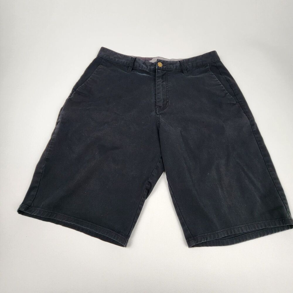 Volcom Men's Black Chino Shorts Size 32 10" Inseam Cotton Casual